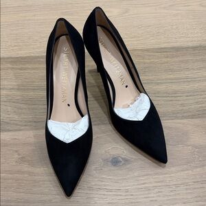 Stuart Weitzman Black Suede Pointed Toe Pump